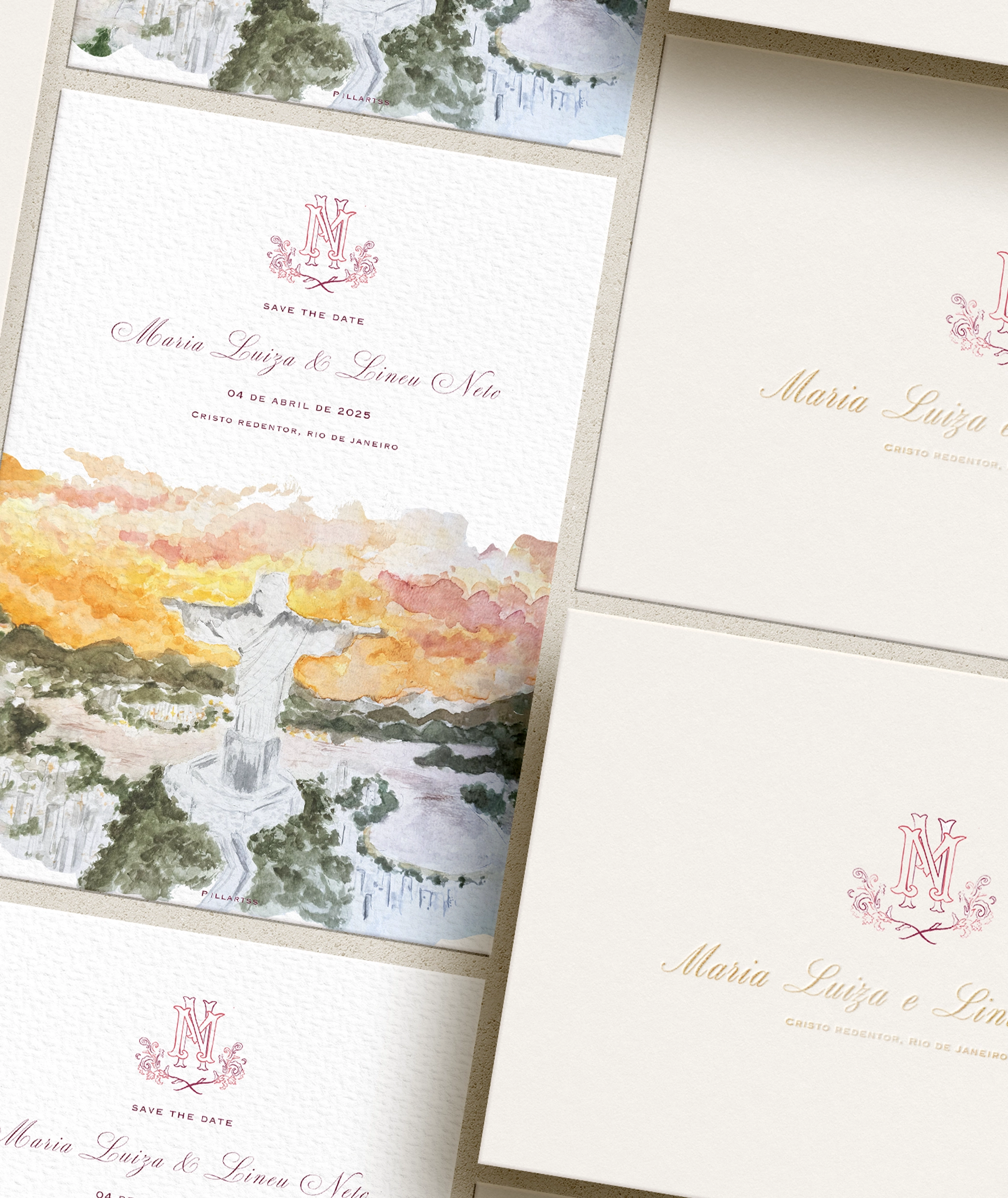 Watercolor wedding suite